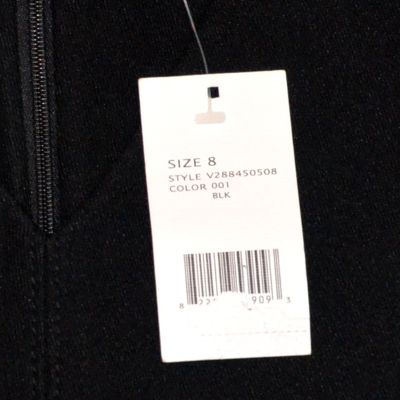 Vince NWT Black Inverted Pleat V-Neck Dress 8 - Picture 5 of 6